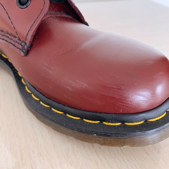 DR MARTENS BOOTS - 1460 WOMEN'S SMOOTH LEATHER - CHERRY - SIZE 9 - Picture 10 of 12